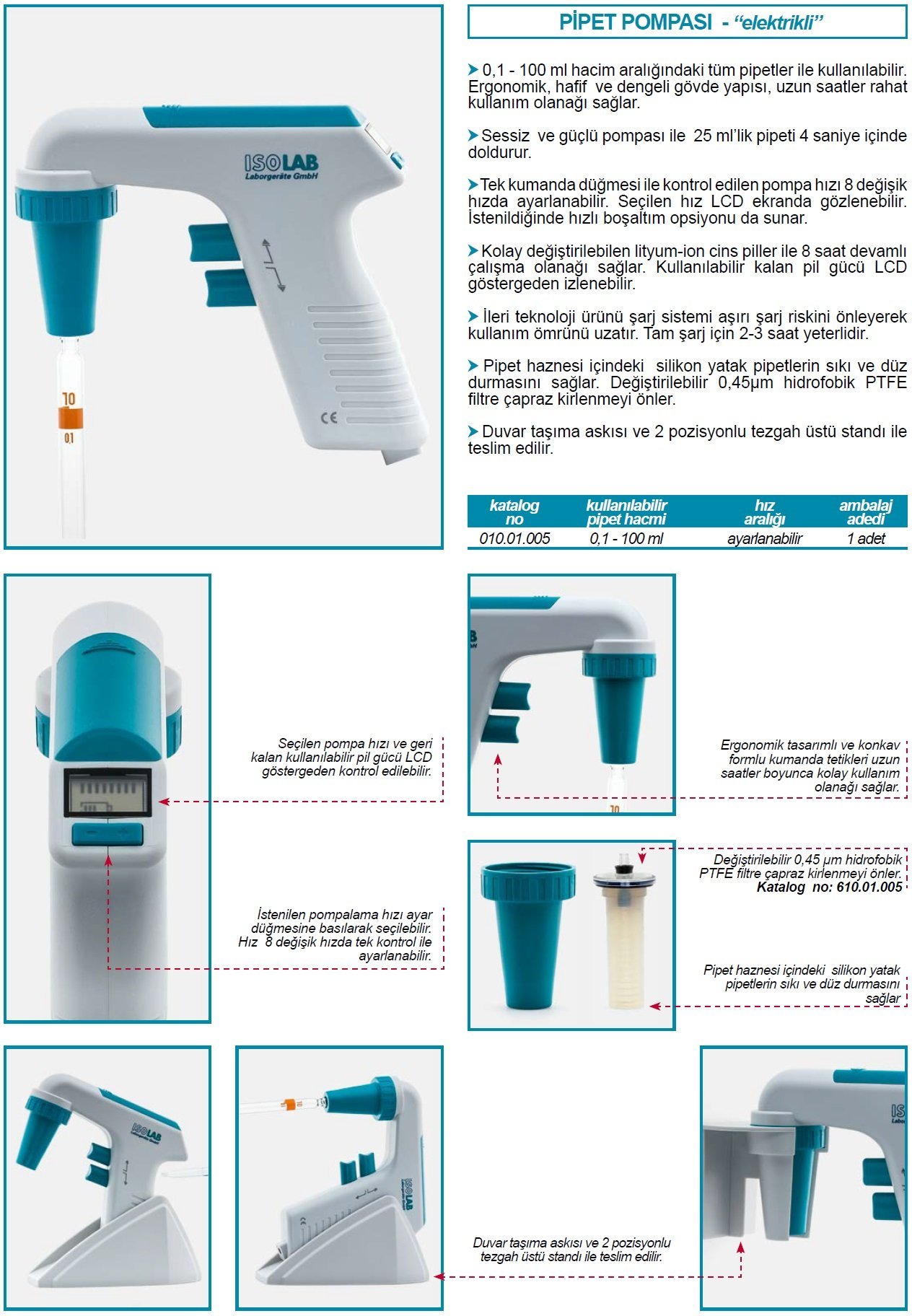 İSOLAB 010.01.005 pipet pompası